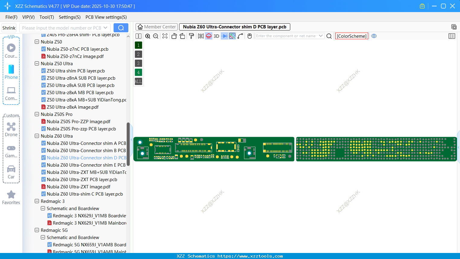 Nubia Z60 Ultra-Connector Shim D PCB Layer